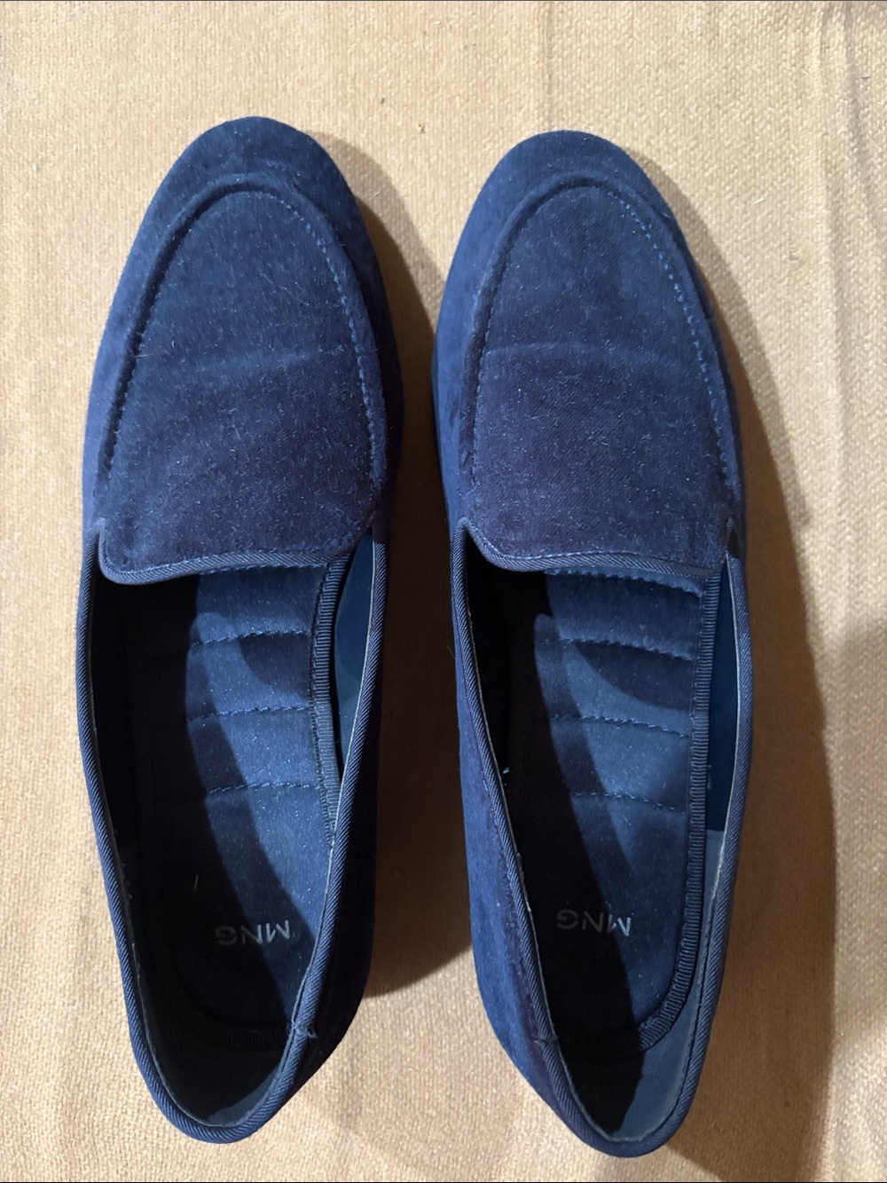 Navy Velvet Loafers